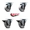 Service Caster 3'' Semi Steel Wheel Swivel Top Plate Caster Set with 2 Posi Brakes, 4PK SCC-20S314-SSS-2-PLB-2 - alternate 5